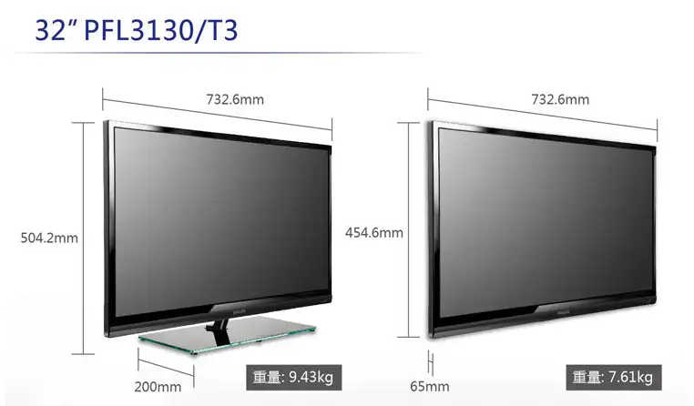 32寸电视机尺寸(32寸电视机尺寸长宽对照表)