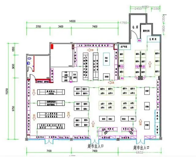 超市设计平面图(超市设计图片大全布局)