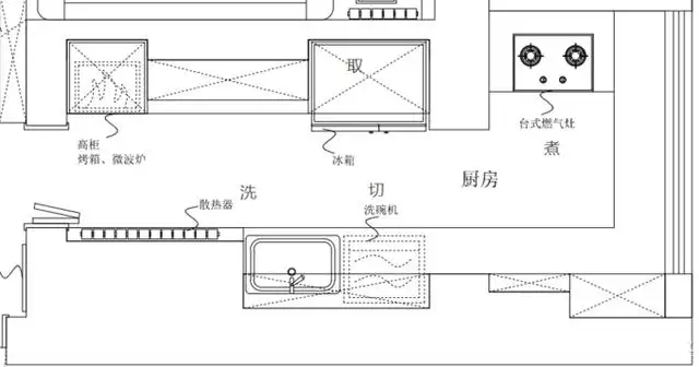 饭店厨房水电布置图(餐厅厨房水电设计图纸)