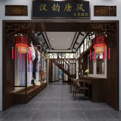 店面仿古装修(仿古店面门头设计)